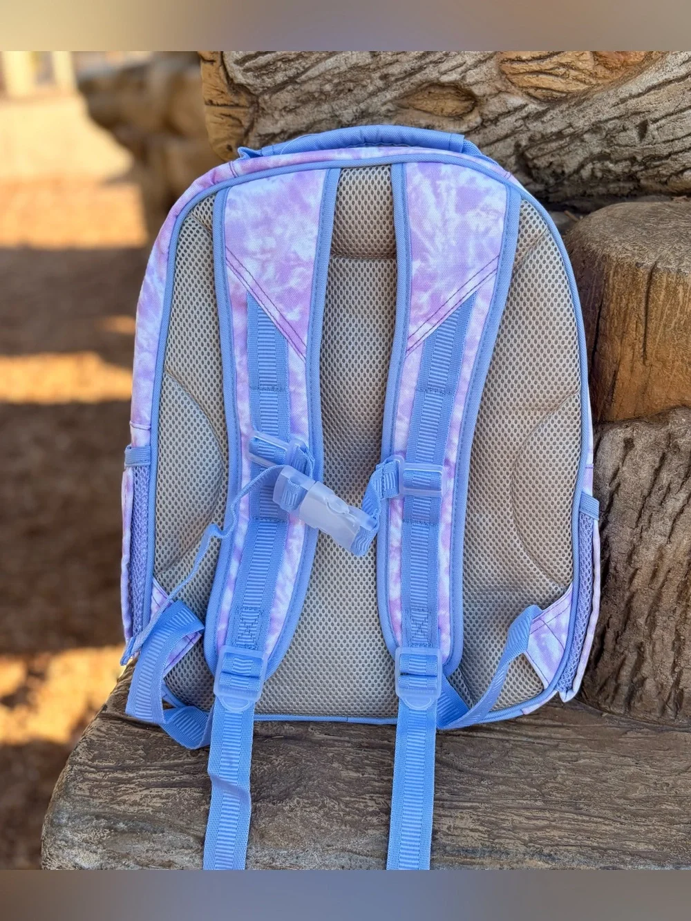 New Pottery Barn Lavender Heart Tie-Dye Mackenzie Backpack Size Small